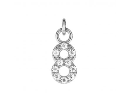 Pendant white rhodium 8