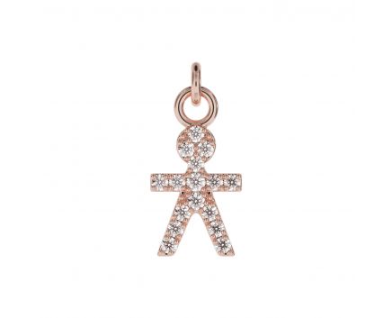 Pendant pink rhodium Boy