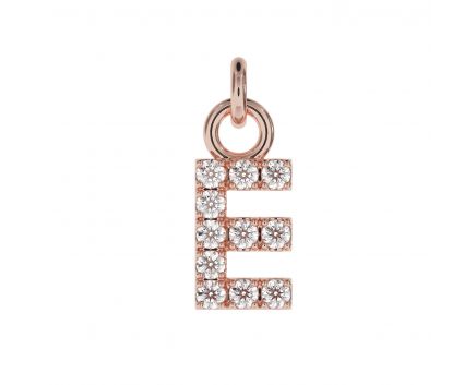 Pendant E pink rhodium