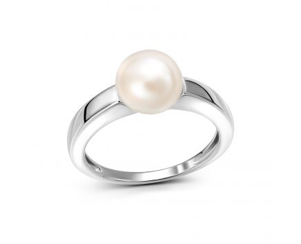 Silver ring with a pearl 3K862-0006