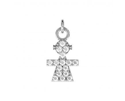 Pendant white rhodium Girl