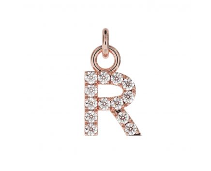 Pendant R pink rhodium