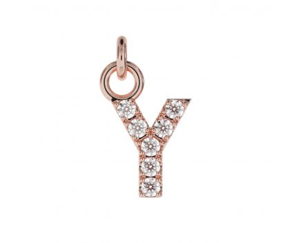 Pendant Y pink rhodium