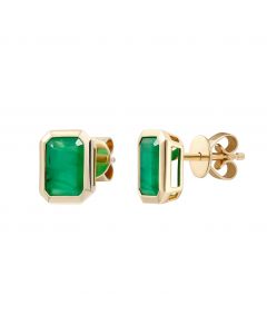 Earrings with emeralds in rose gold 1С034ДК-1398-1