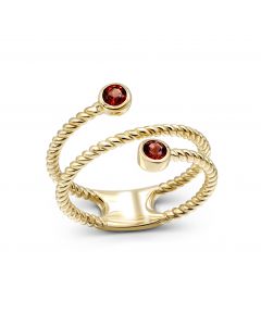 ring with a garnet in yellow gold 2К034НП-1694